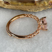 Natural-Rose-Quartz-Bead-in-S925-Sliver-Gold-Color-Ring-1.79g-6.6-by-4.5mm-(Adjustable Size)