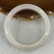 Certified Type A Natural Faint Lavender to White with Pinkish Jadeite Bangle 59.68g Inner Diameter 57.3mm 13.7 by 8.8mm (Close to Perfect) - Huangs Jadeite and Jewelry Pte Ltd