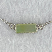 Type A Icy Light Green Jadeite Wu Shi Pai with Crystals in S925 Sliver Bracelet 5.06g 16.6 by 7.4 by 2.5mm - Huangs Jadeite and Jewelry Pte Ltd