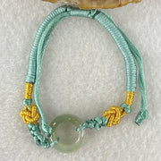 Type A Blueish Green Jadeite Ping An Kou String Bracelet 2.96g 15.1 by 6.1mm - Huangs Jadeite and Jewelry Pte Ltd