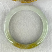 Type A Green Lavender with Brownish Yellow Patches Jadeite Bangle Internal Diameter 55.1mm 56.67g 11.9 by 8.7mm (VerSlight External Line + Very Slight Internal Line) - Huangs Jadeite and Jewelry Pte Ltd