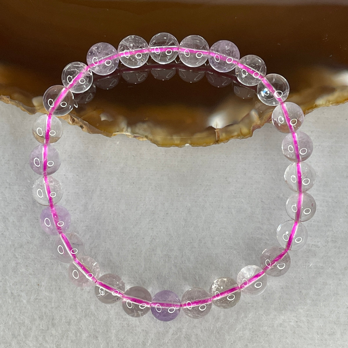 Certified Entry-Grade Natural Super 7 Crystal Beads Bracelet | Sleek Delicate Layering Strand | Authentic Sacred Seven Multi-Mineral Inclusions Quartz Spiritual Catalyst & Auric Shield Bracelet (13.37g | 16cm Length | 7.2mm | 27 Beads)