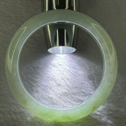 Type A Light Green with Green Jadeite Bangle 63.16g 12.9 by 9.4mm Inner Diameter 54.7mm - Huangs Jadeite and Jewelry Pte Ltd