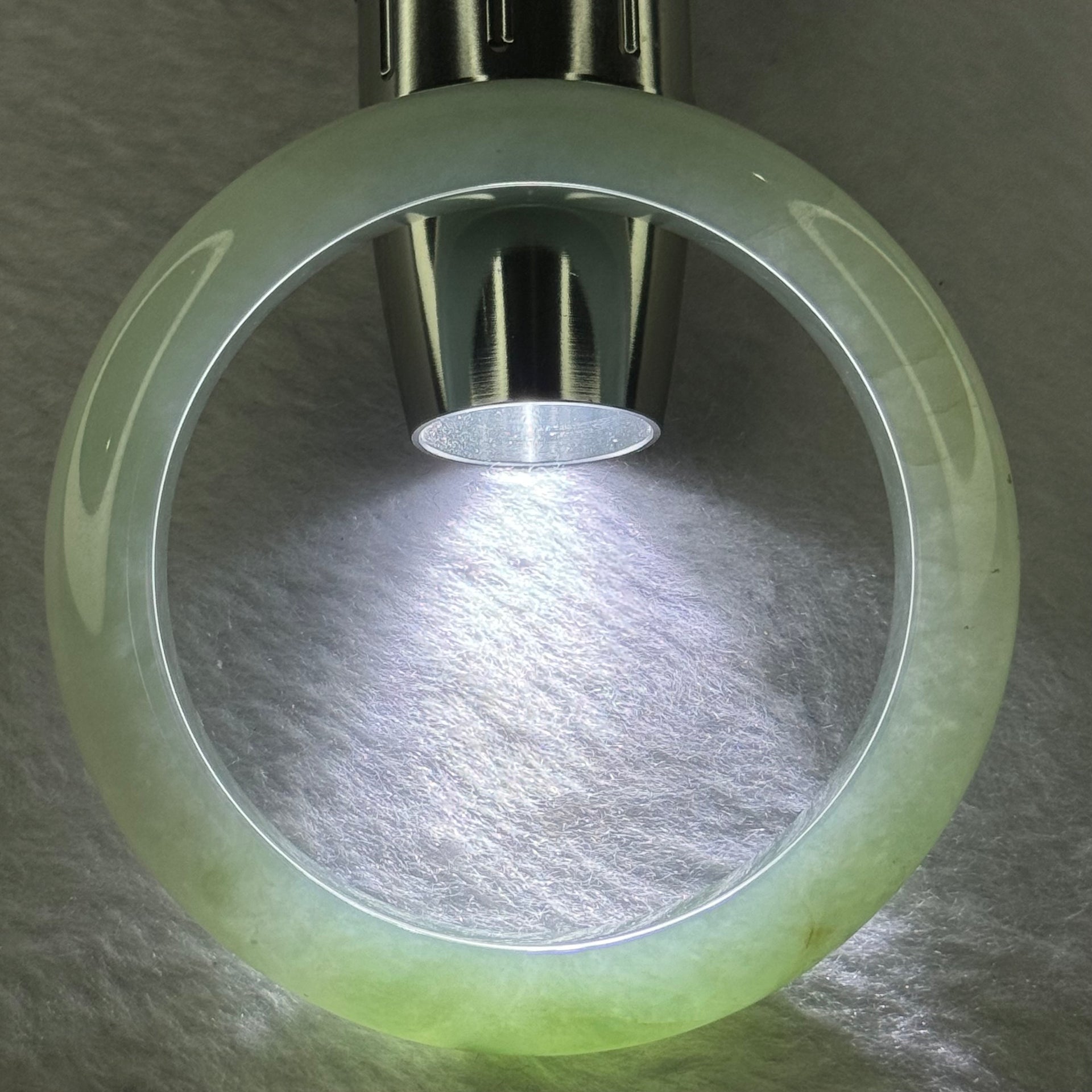 Type A Light Green with Green Jadeite Bangle 63.16g 12.9 by 9.4mm Inner Diameter 54.7mm - Huangs Jadeite and Jewelry Pte Ltd