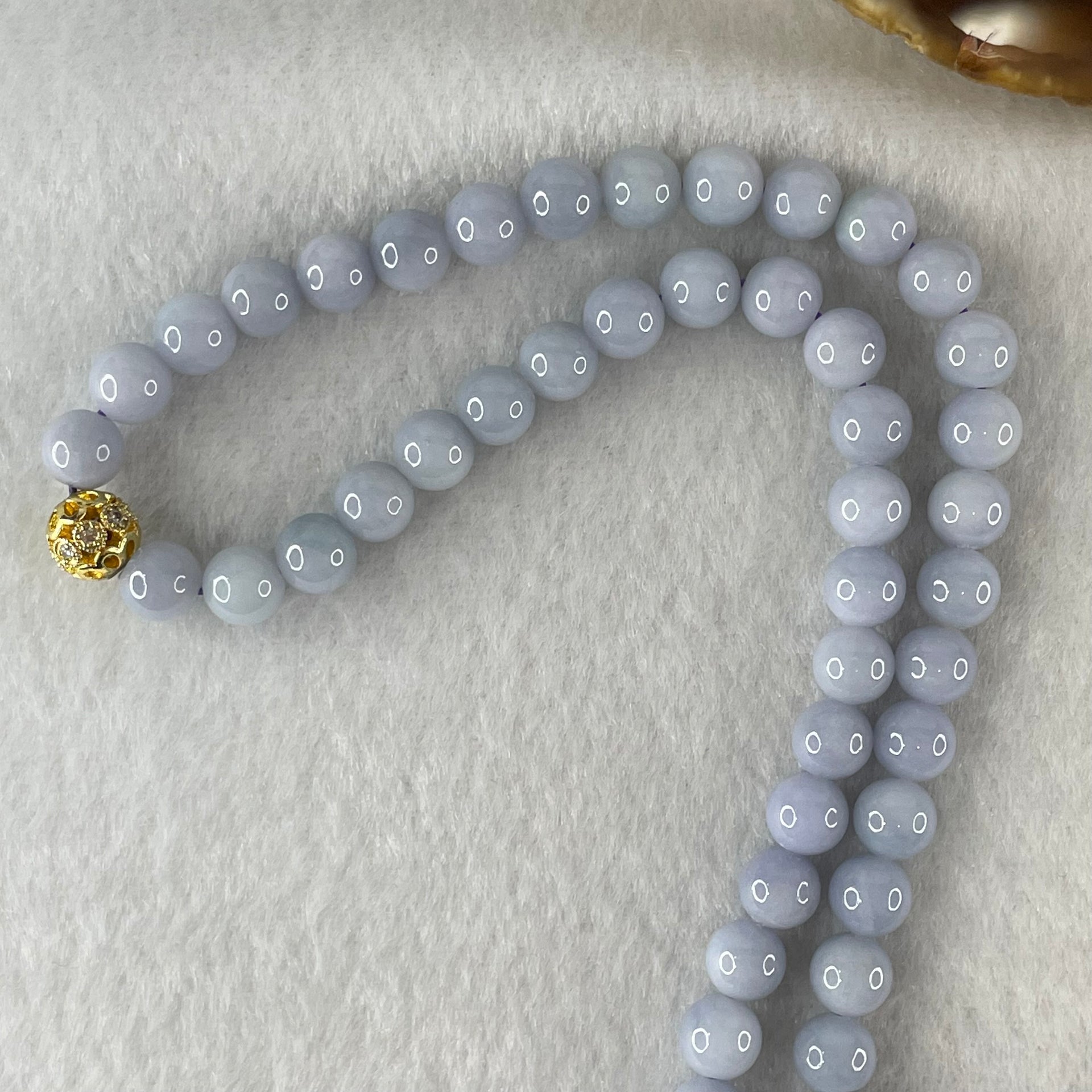 Type A Full Lavender Jadeite Beads Necklace 57.64g 66cm 7.0mm 98 Beads - Huangs Jadeite and Jewelry Pte Ltd