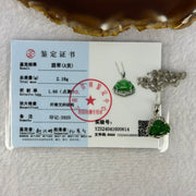 Type A Icy Green Omphasite Jadeite Milo Buddha 9.3 by 13.1 by 2.0mm in S925 Sliver Necklace 2.18g - Huangs Jadeite and Jewelry Pte Ltd