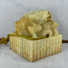 Rare Antique Natural Yellow White Nephrite Dragon Seal 2,154.7g 99.7 by 100.6 by 110.5mm - Huangs Jadeite and Jewelry Pte Ltd