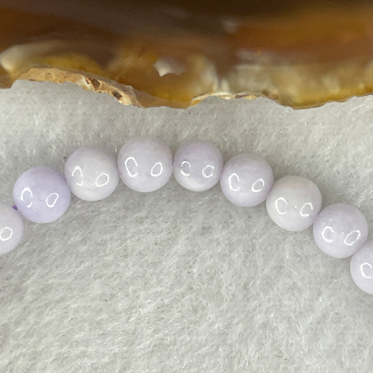 Natural Type A Light Lavender Jadeite Bracelet | 15.5cm Petite 6.1mm Round Genuine Lavender Jade Bead Serenity Strand (11.23g, 31 Beads)