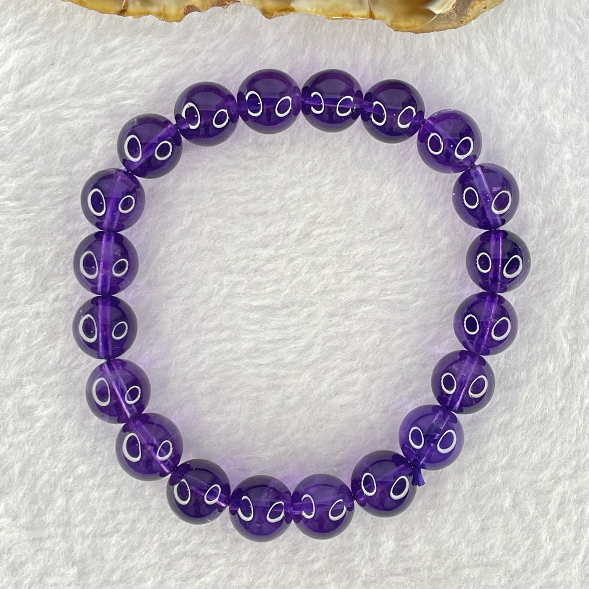 Very Good Grade Natural Amethyst Bracelet 24.97g 16cm 9.9mm 20 Beads - Huangs Jadeite and Jewelry Pte Ltd