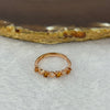 Natural Orange Garnet and Zirconia in 925 Sliver Rose Gold Color Ring (Adjustable Size) 1.38g 3.0 by 1.0mm - Huangs Jadeite and Jewelry Pte Ltd