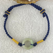 Type A Blueish Green Lavender Jadeite Ping An Kou Donut With String Bracelet 2.38g 15.3 by 5.4mm - Huangs Jadeite and Jewelry Pte Ltd