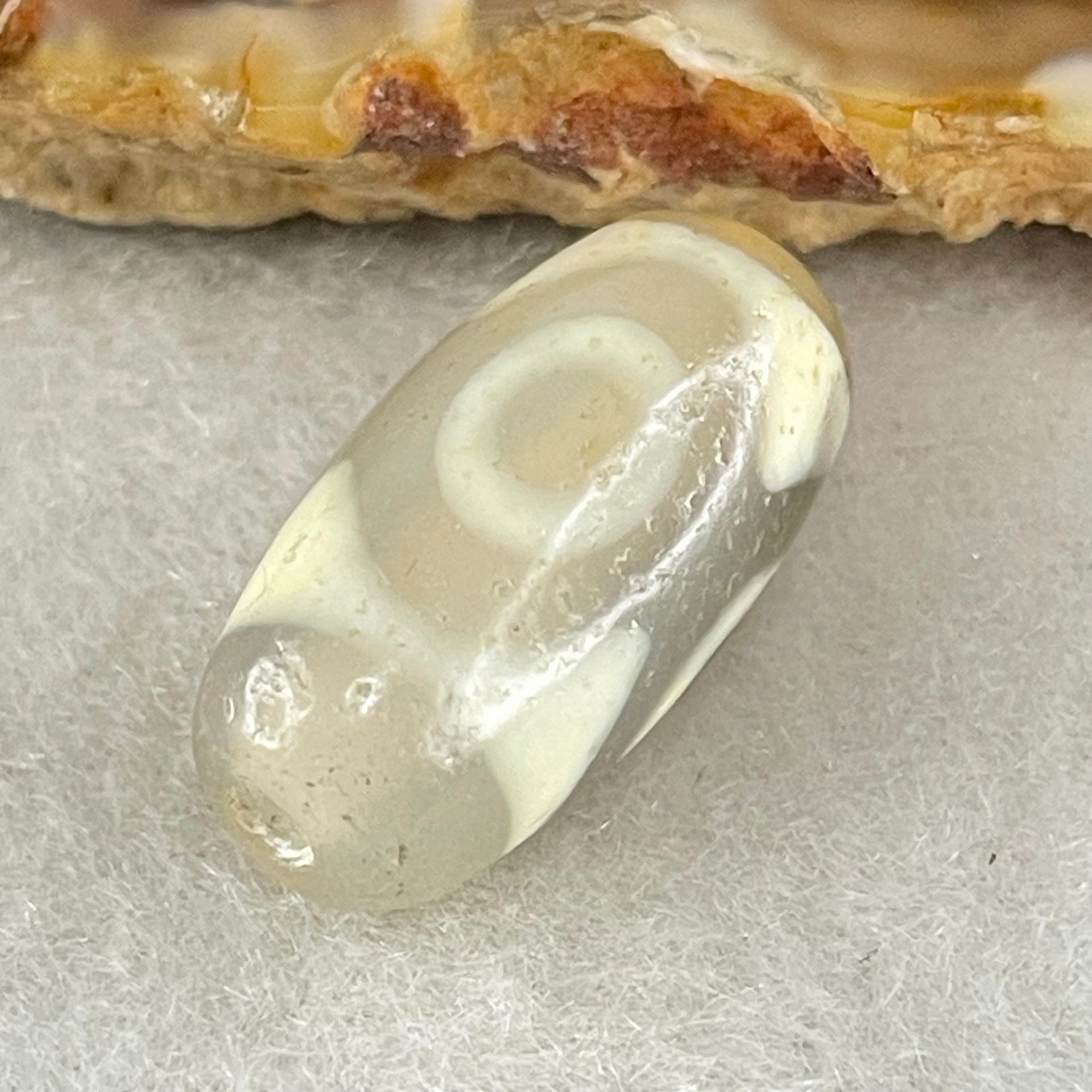 Natural Powerful Tibetan Old Oily Agate 3 Eyes Dzi Bead Heavenly Master (Tian Zhu) 三眼天诛 2.80g 19.5 by 10.0mm - Huangs Jadeite and Jewelry Pte Ltd