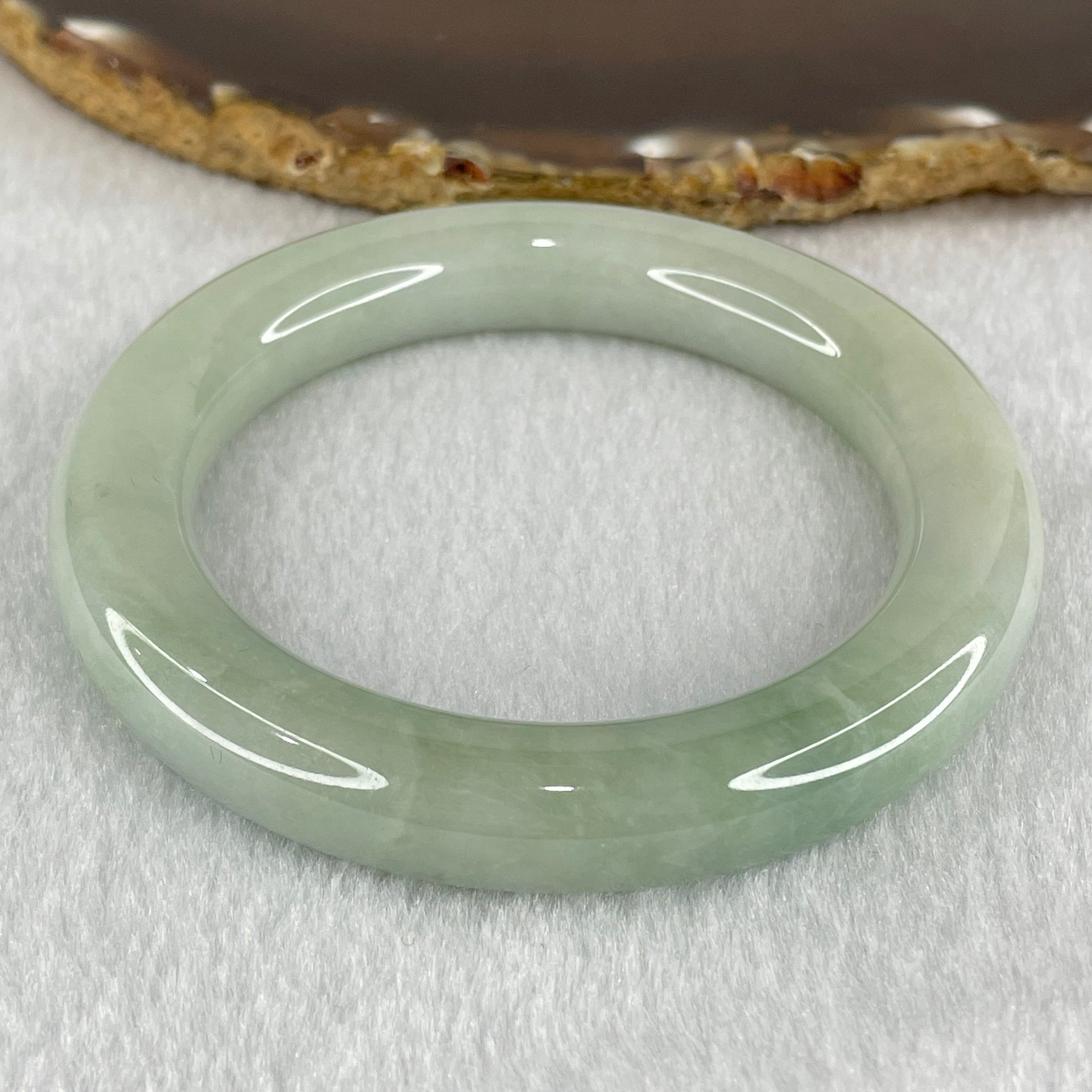 Type A Light Green Jadeite Bangle 74.92g Internal Diameter 56.6mm 11.5 by 12.4mm (Very Slight Internal Lines) - Huangs Jadeite and Jewelry Pte Ltd