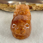 Good Grade Natural Copper Rutilated Quartz Pixiu Pendant Charm 13.90g 29.9 by 17.1 by 15.4mm - Huangs Jadeite and Jewelry Pte Ltd