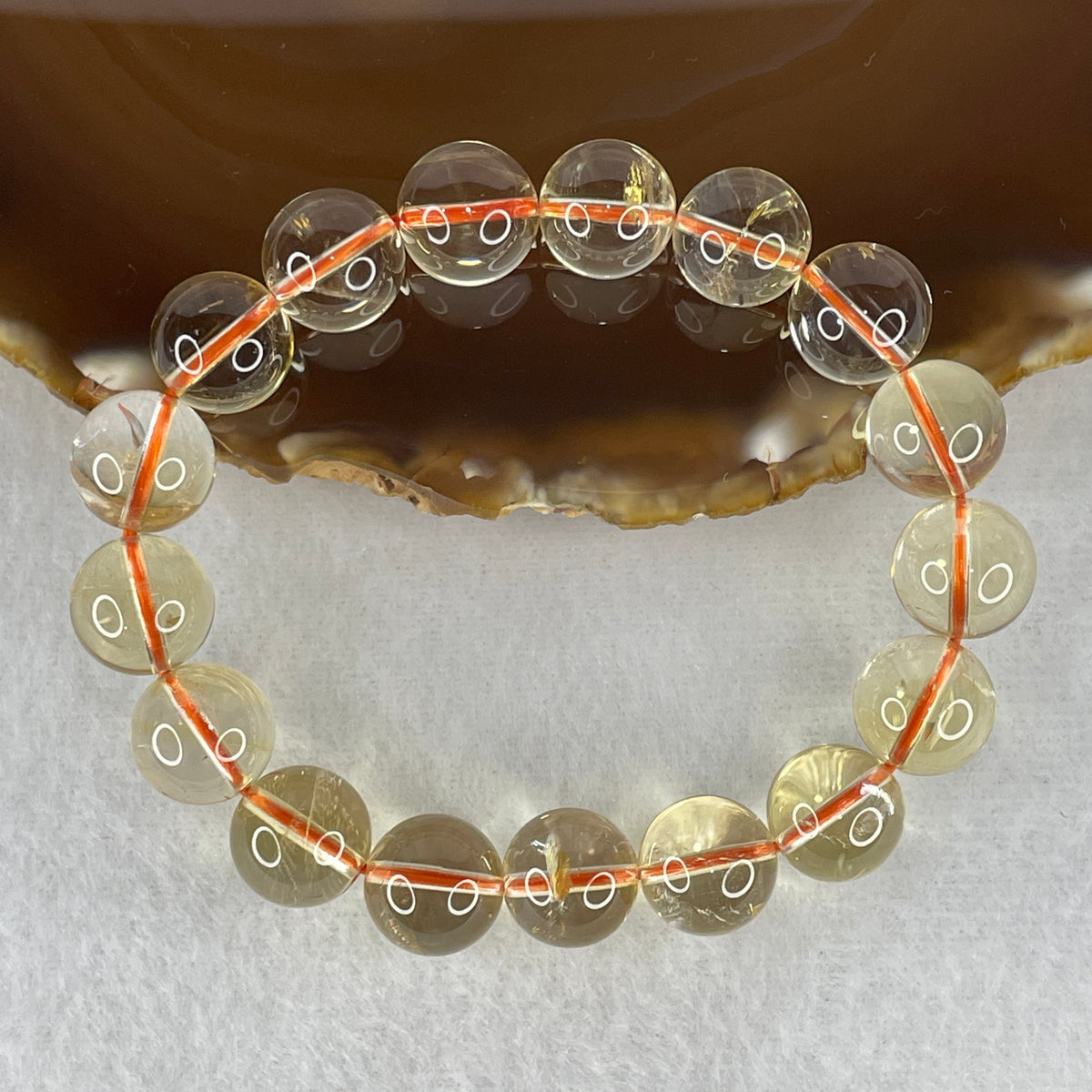 Certified Above Average Grade Natural Yellow Citrine Crystal Beads Bracelet | 12.2mm Golden Merchant's (42.52g | 16cm Wrist Sizing | 17 Beads)