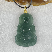 Type A Icy Blueish Green Jadeite Guan Yin Pendant Necklace 7.22g 40.9 by 26.8 by 4.0mm - Huangs Jadeite and Jewelry Pte Ltd