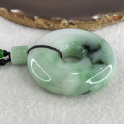Natural Type A Green with Emerald Green and Lavender Piao Hua Jadeite Donut Pendant 91.56g 54.8 by 14.0mm - Huangs Jadeite and Jewelry Pte Ltd