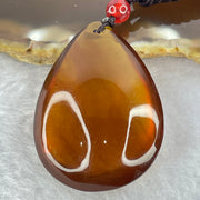 Natural Cognac Amber Teardrop Shaped Pendent 11.85g 42.1 by 29.5 by 16.5mm - Huangs Jadeite and Jewelry Pte Ltd