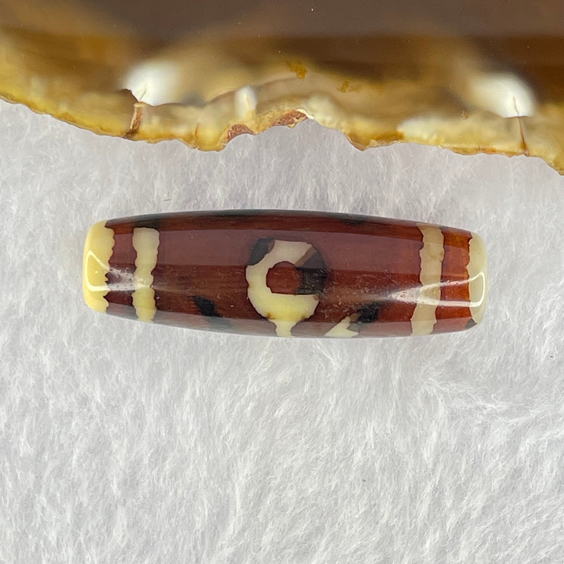 Natural Powerful Tibetan Old Oily Agate Patina Guiren Tairen Human Dzi Bead Totem Amulet Heavenly Master (Tian Zhu) 贵人天诛 8.70g 37.7 by 12.1mm - Huangs Jadeite and Jewelry Pte Ltd