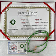 Rare Tengchong Raw Stone Association Certified Type A Highly Translucent Green Jadeite Beads Necklace 8.44g 54g 2.40 to 2.92mm With NGI Cert 82838749 - Huangs Jadeite and Jewelry Pte Ltd
