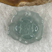 Natural Type A Greyish Green Jadeite Lotus Flower Pendant | Bloom Purity, Grounding & Serenity Talisman (1.20g | 14.8 x 13.7 x 4.1mm) - Huangs Jadeite and Jewelry Pte Ltd