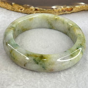 Type A Lavender with Green and Yellow Piao Hua Jadeite Bangle Internal Diameter 54.0mm 74.77g 15.1 by 9.6mm (External Line) - Huangs Jadeite and Jewelry Pte Ltd