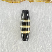 Natural Powerful Tibetan Old Oily Agate 3-Lines Dzi Bead Heavenly Master (Tian Zhu) 8.17g 38.1 by 12.2mm - Huangs Jadeite and Jewelry Pte Ltd
