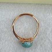 Natural Larimar in S925 Silver Rose Gold Color Ring (Adjustable Size) 1.93g 9.0 by 5.5mm - Huangs Jadeite and Jewelry Pte Ltd