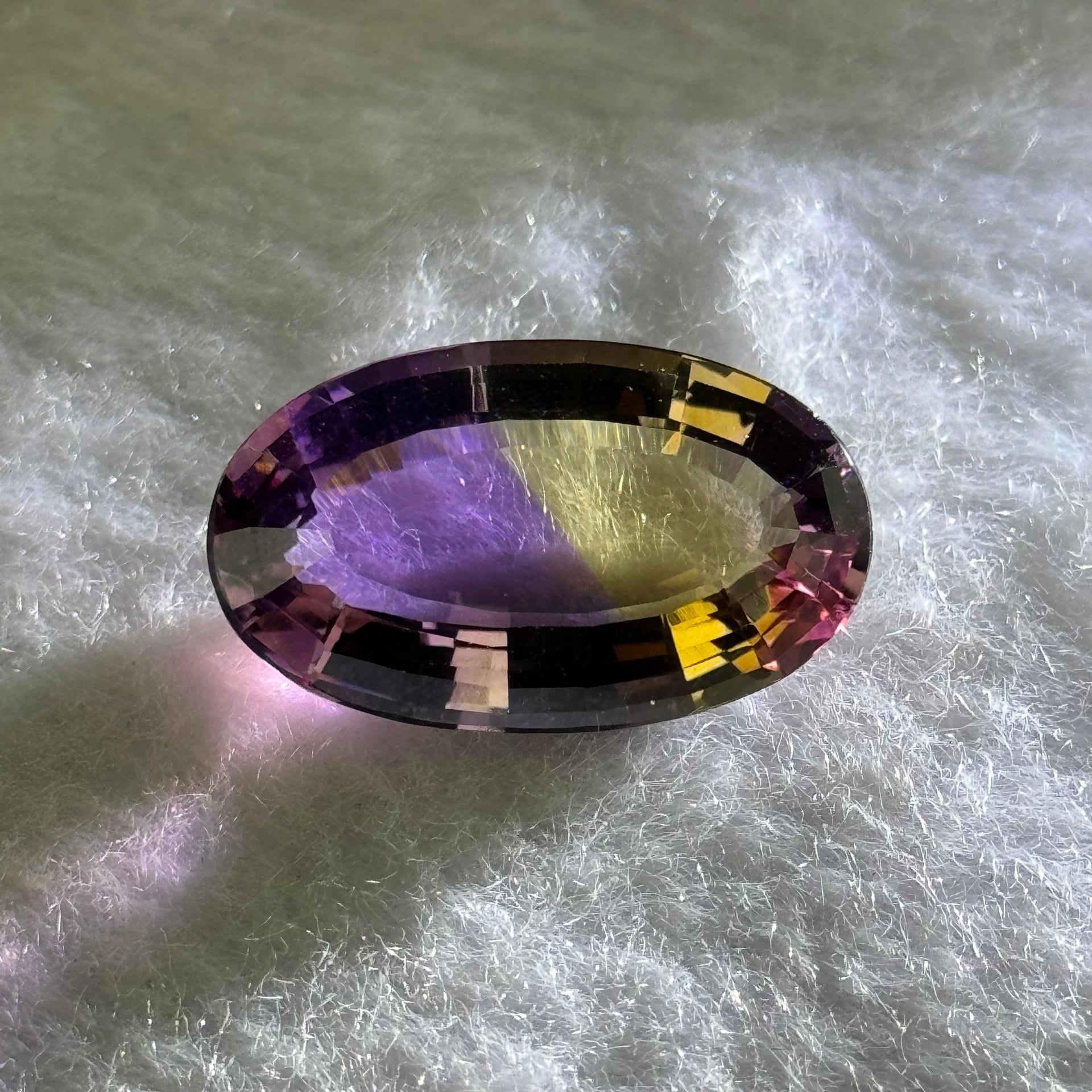 Natural Faceted Ametrine Egg Shape 18.96ct 22.8 by 13.6 by 9.3mm - Huangs Jadeite and Jewelry Pte Ltd