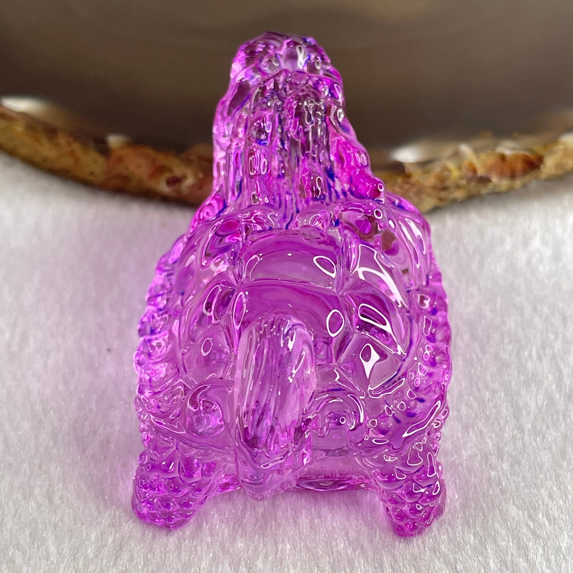 Natural Pink Liuli Dragon Turtle Display 67.56g 60.9 by 37.5 by 36.5mm - Huangs Jadeite and Jewelry Pte Ltd