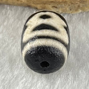 Natural Powerful Tibetan Old Oily Agate Double Cai Shen Dzi Bead Heavenly Master (Tian Zhu) 财神长天珠 2.10g 13.6 by 9.9mm - Huangs Jadeite and Jewelry Pte Ltd