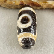 Natural Powerful Tibetan Old Oily Agate 2 Eyes Dzi Bead Heavenly Master (Tian Zhu) 二眼天诛 5.74g 27.3 by 11.6mm - Huangs Jadeite and Jewelry Pte Ltd