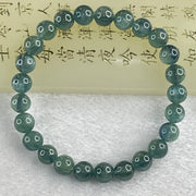 Natural Blueish Green Aquamarine Beryl Beads Bracelet 20.06g 17cm 8.1mm 25 Beads - Huangs Jadeite and Jewelry Pte Ltd