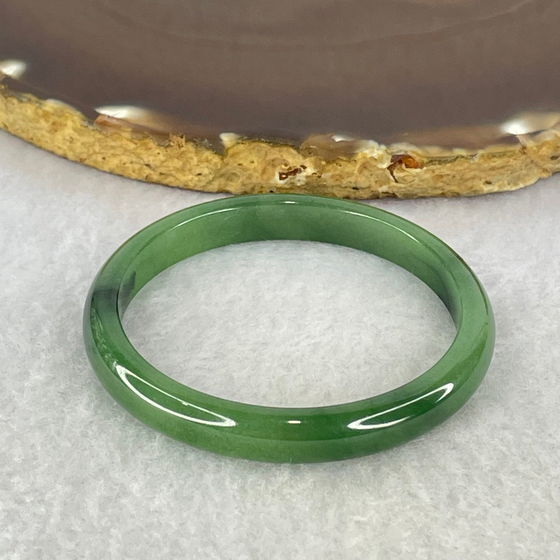 Type A Green Jadeite Baby Bangle Internal Diameter 44.5mm 14.69g 7.3 by 4.9mm (Internal Lines) - Huangs Jadeite and Jewelry Pte Ltd