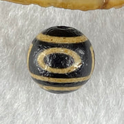 Natural Powerful Tibetan Old Oily Agate 1 Eye with Mountain Support Dzi Bead Heavenly Master (Tian Zhu) 一眼天诛 1.45g 10.3 by 10.3mm - Huangs Jadeite and Jewelry Pte Ltd