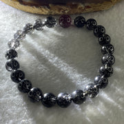 Natural Black Rutilated Quartz with Strawberry Quartz Beads Bracelet 17.79g 16cm 8.2mm 22Beads - 9.4mm 1Bead - Huangs Jadeite and Jewelry Pte Ltd