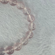 Natural Rose Quartz Beads Bracelet 天然玫瑰石英珠手链 26.62g 17.5cm 9.9mm 21 Beads - Huangs Jadeite and Jewelry Pte Ltd