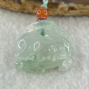 Type A Semi Icy Light Green with Green Spots Deer Pendant 21.16g 22.9 by 26.7 by 14.0mm - Huangs Jadeite and Jewelry Pte Ltd