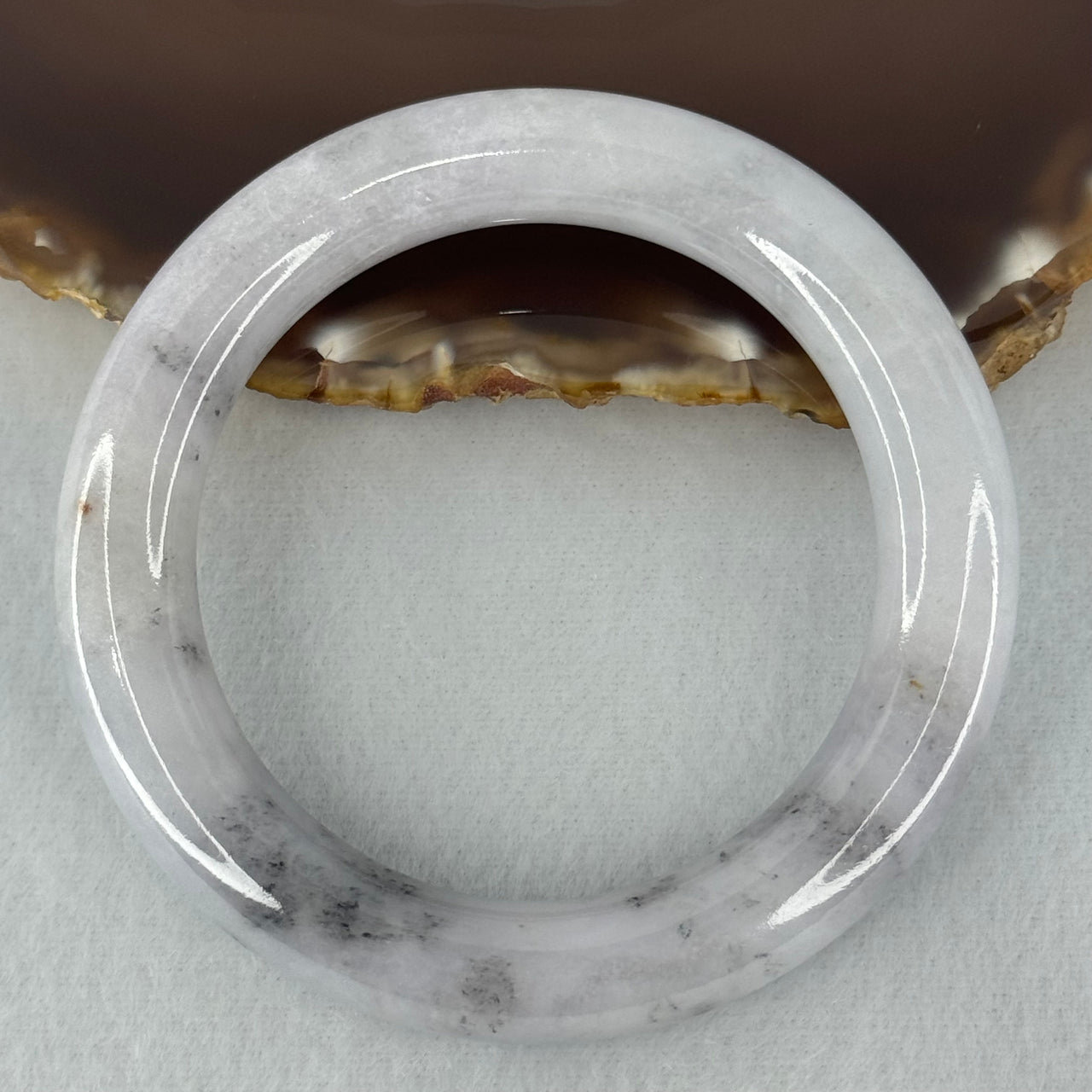 Type A Faint Lavender with Wuji Grey Jadeite Bangle Internal Diameter 54.6mm 69.56g 11.6 by 11.3mm (Very Slight Internal Line) - Huangs Jadeite and Jewelry Pte Ltd