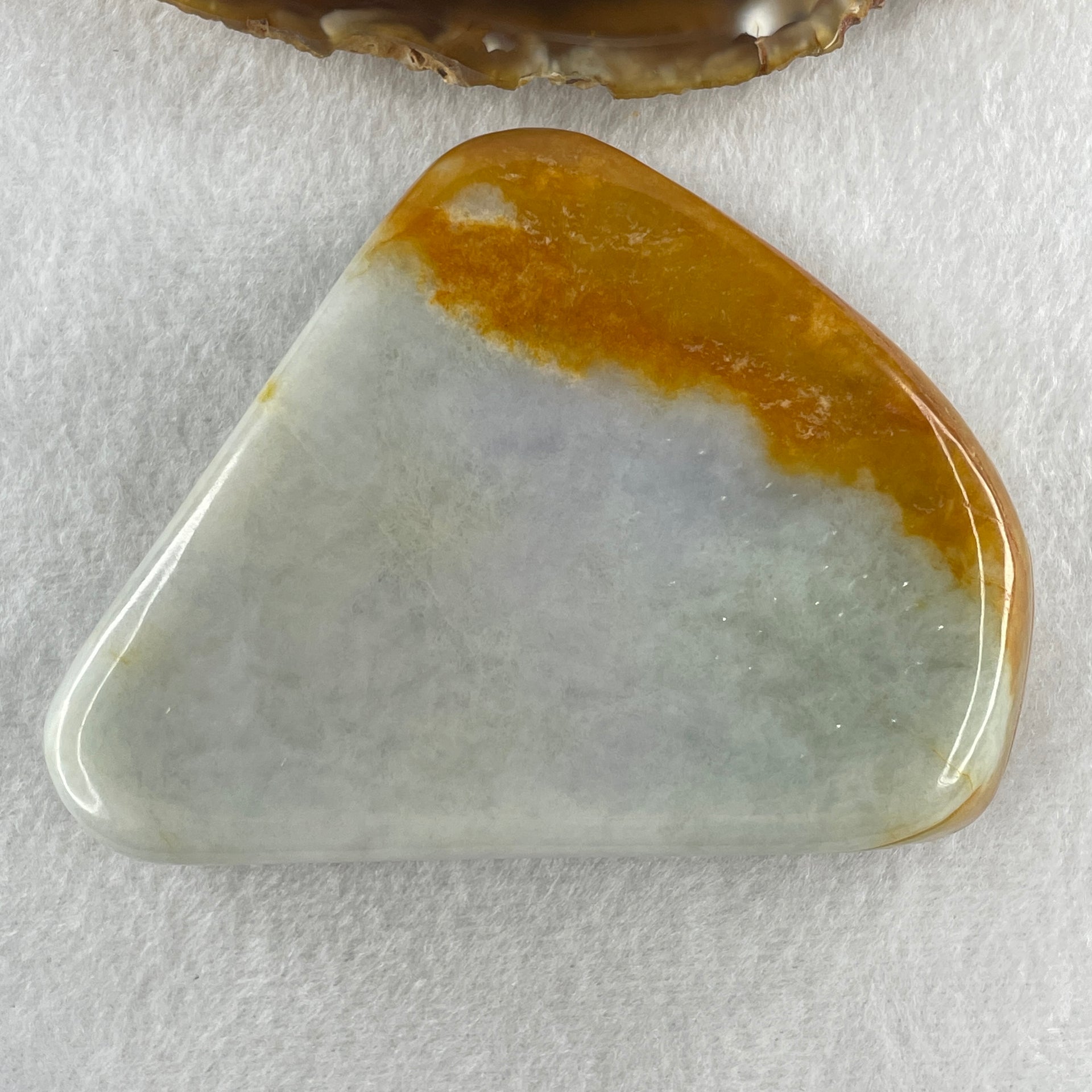 Natural Type A Light Green with Faint Lavender with Yellow Jadeite Shan Shui Scenic with Gui Ren Benefactor Display 355.47g 71.4 by 95.6 by 25.9mm - Huangs Jadeite and Jewelry Pte Ltd