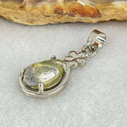 Good Grade Rare Natural Blue Dumortierite Rutilated Quartz in S925 Pendant 2.23g 12.3 by 6.9 by 3.5mm - Huangs Jadeite and Jewelry Pte Ltd