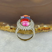 Rainbow Calsilica in S925 Sliver Ring 19.0 by 14.9 by 6.5mm US5.75 HK12.5 - Huangs Jadeite and Jewelry Pte Ltd