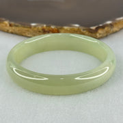 Type A Translucent Semi Icy Jelly Light Green Jadeite Bangle Internal Diameter 56.8mm 45.95g 12.6 by 7.0mm (Very Slight External Rough) - Huangs Jadeite and Jewelry Pte Ltd