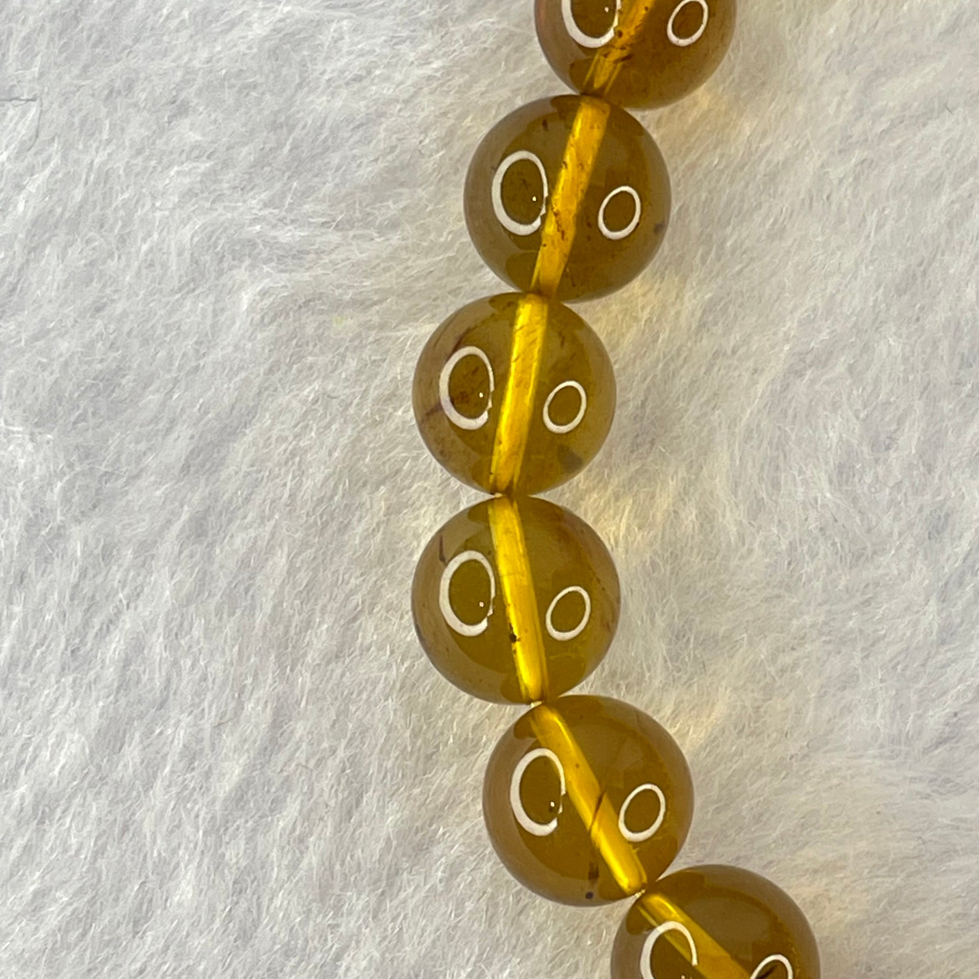 Natural Purple Honey Amber Beads Bracelet 天然紫蜜琥珀手链 5.95g 7.8mm 23 Beads - Huangs Jadeite and Jewelry Pte Ltd
