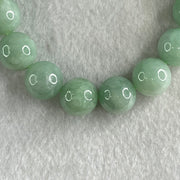 Type A Green Jadeite Beads Bracelet 60.11g 16cm 13.1mm 16 Beads - Huangs Jadeite and Jewelry Pte Ltd