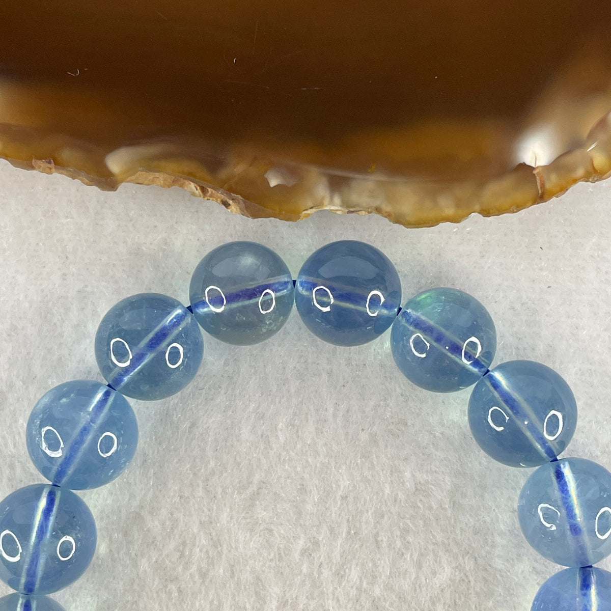 Certified Good Grade Natural Aquamarine Beads Bracelet | 16cm with 18 Beads 11.3mm (34.29g | Ocean Blue Translucency | Throat & Third Eye Chakra Harmony, Tranquil Communication & Serene Wealth Shield)