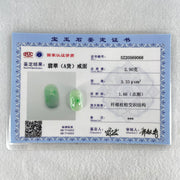 Type A Light Green with Apple Green Patches Jadeite Oval Cabouchon Stone For Setting 2.90g 17.2 by 10.2 by 7.7mm - Huangs Jadeite and Jewelry Pte Ltd