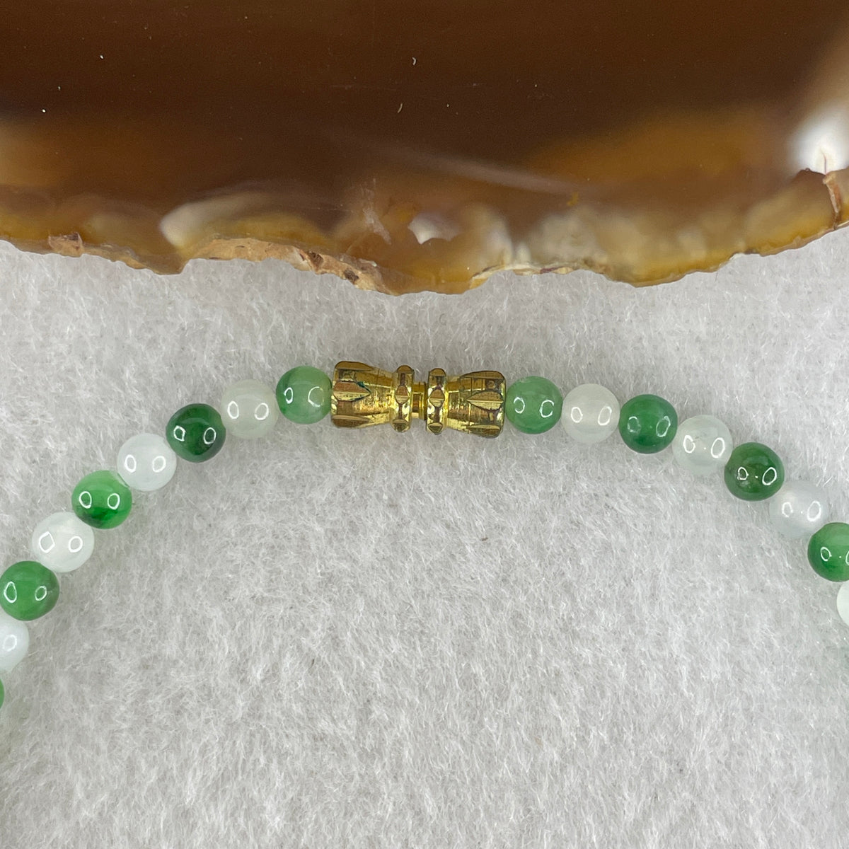 Natural Type A Semi Icy Old Mine Spicy Green & Lavender Jadeite Beads Bracelet | (6.88g | 19.5cm | 4.1mm x 49 Beads | Synergy, "Zi Qi Dong Lai" Noble Benefactor Magnet & Feng Shui Prosperity Catalyst)