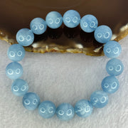 Natural Aquamarine Beads Bracelet 48.94g 19cm 12.9mm 17 Beads - Huangs Jadeite and Jewelry Pte Ltd
