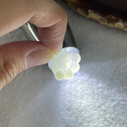 Natural Type A Light Green Jadeite Paw Pendant in 18K Yellow Gold Clasp 2.26g 17.9 by 14.2 by 4.6mm - Huangs Jadeite and Jewelry Pte Ltd